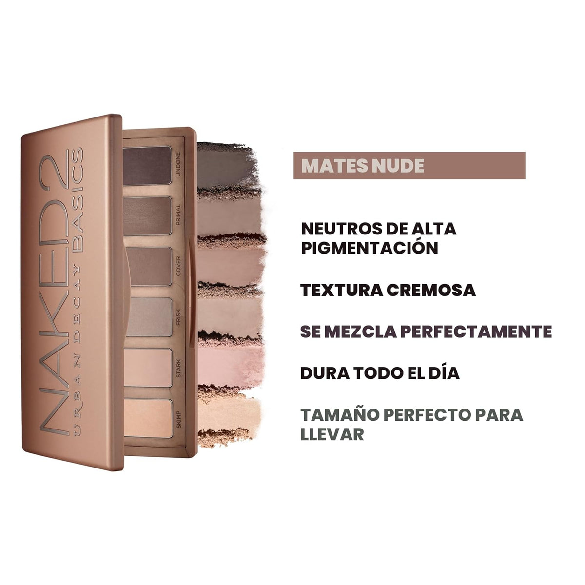 URBAN DECAY Naked 2 Basics - Mini paleta de sombras de ojos, 6 somb...