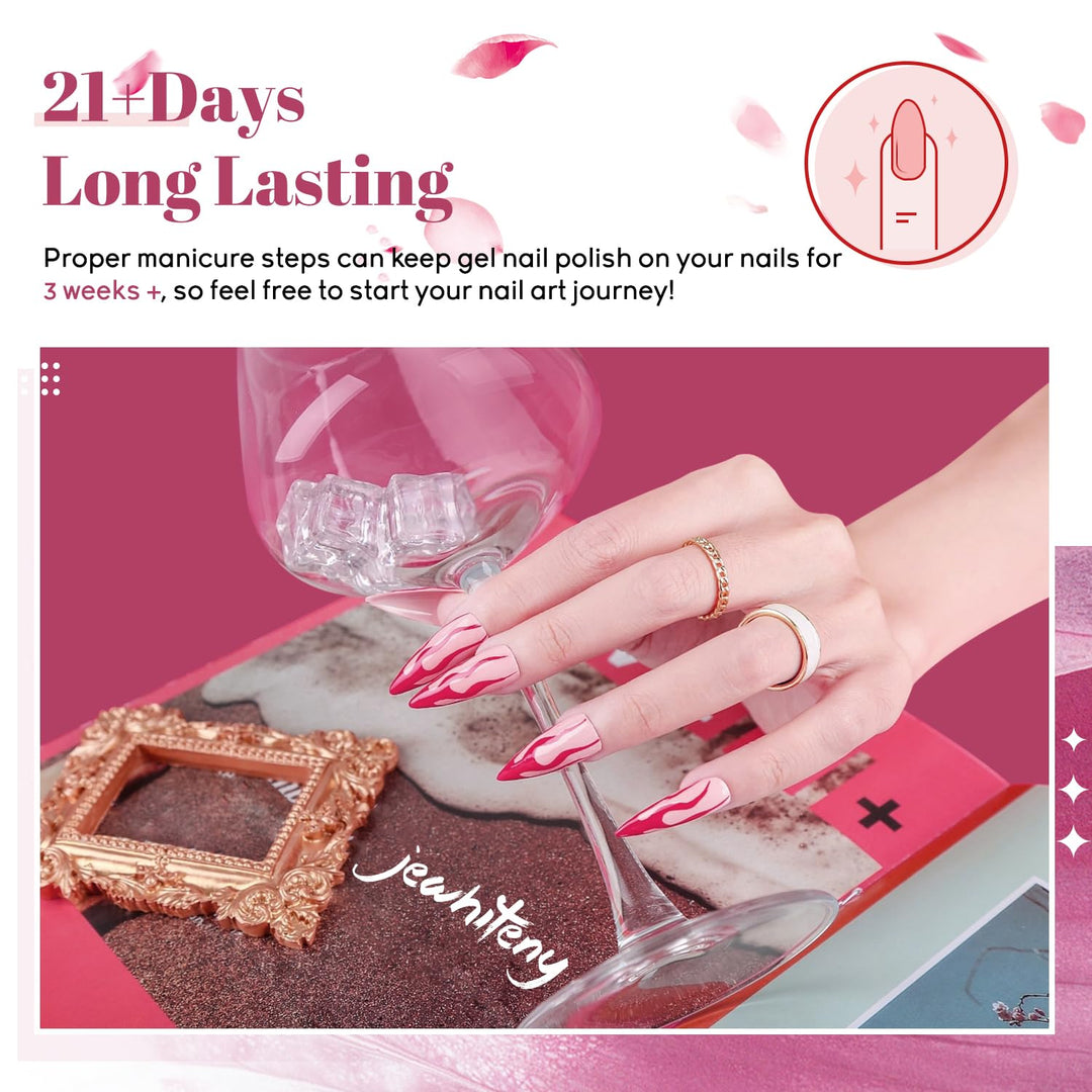 JEWHITENY Kit de esmalte de uñas de gel de 45 piezas con lámpara LE...