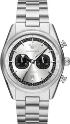 Emporio Armani Reloj cronógrafo para hombre con correa de acero inoxidable o cuero; reloj de vestir para hombre