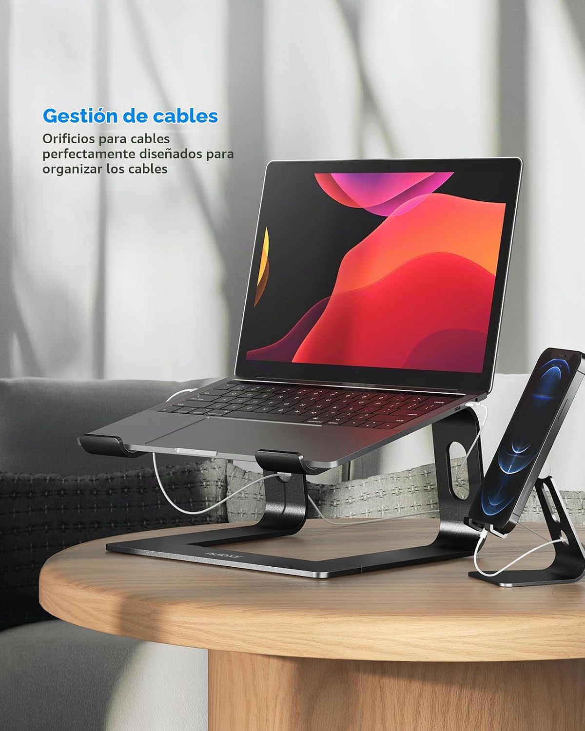 Nulaxy - Soporte para laptop, soporte de computadora de aluminio er...