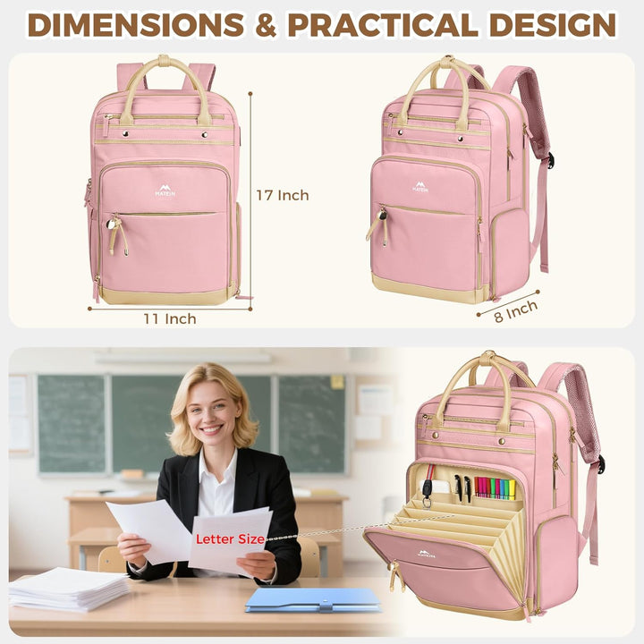 Matein - Mochila de almuerzo para mujer, mochila para maestra con c...