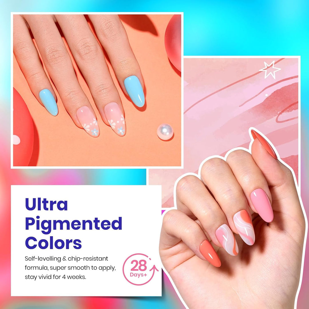 Beetles - Juego de 23 esmaltes de uñas de gel, colores primaverales...