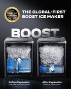 Silonn Máquina de hielo para encimera con cesta de hielo expandible de 2.5 L y tanque de agua de 1.8 L, 9 balas de hielo en 6 minutos, máquinas de hielo portátiles, control táctil LED, autolimpieza, 2