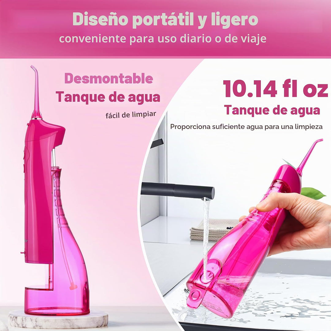 TOVENDOR Irrigador dental eléctrico de agua, hilo dental inalámbric...