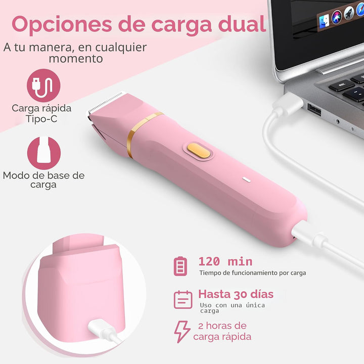 KINGTEE Recortadora de bikini eléctrica 5 en 1 para mujer, afeitado...