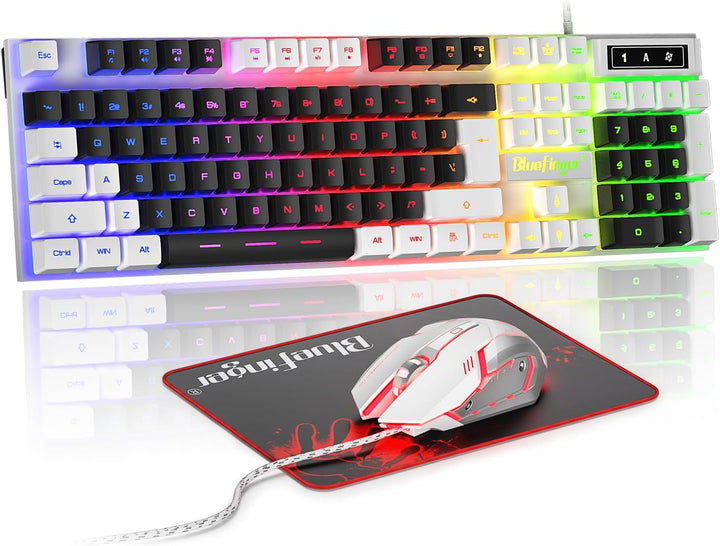 Combo de teclado y ratón para juegos RGB de BlueFinger con retroilu...