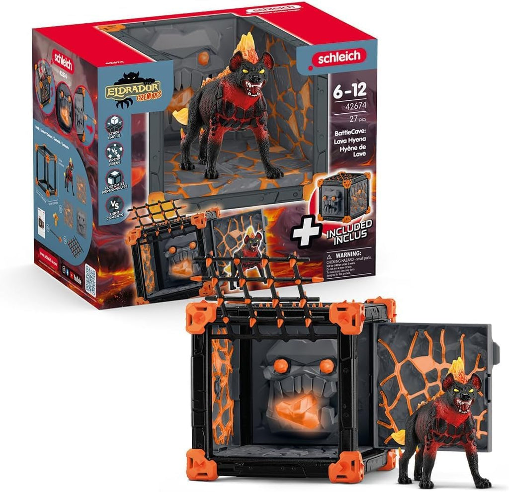 Schleich Eldrador - Juego de 27 piezas Battlecave Lava Hyena - Niños 7+ |