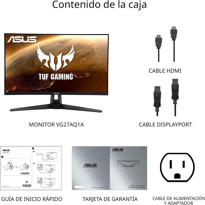 ASUS TUF GAMING 27 "2K HDR Monitor (VG27AQ1A) - WQHD (2560 x 14...