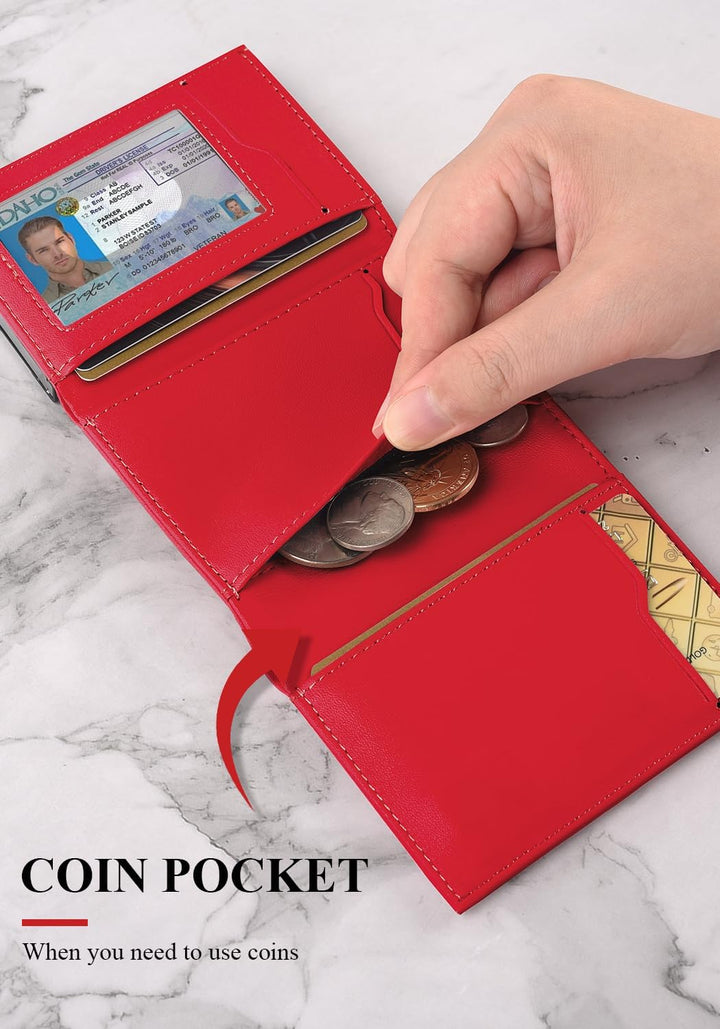 Aibirui Cartera pequeña para hombre, funda desplegable para tarjeta...