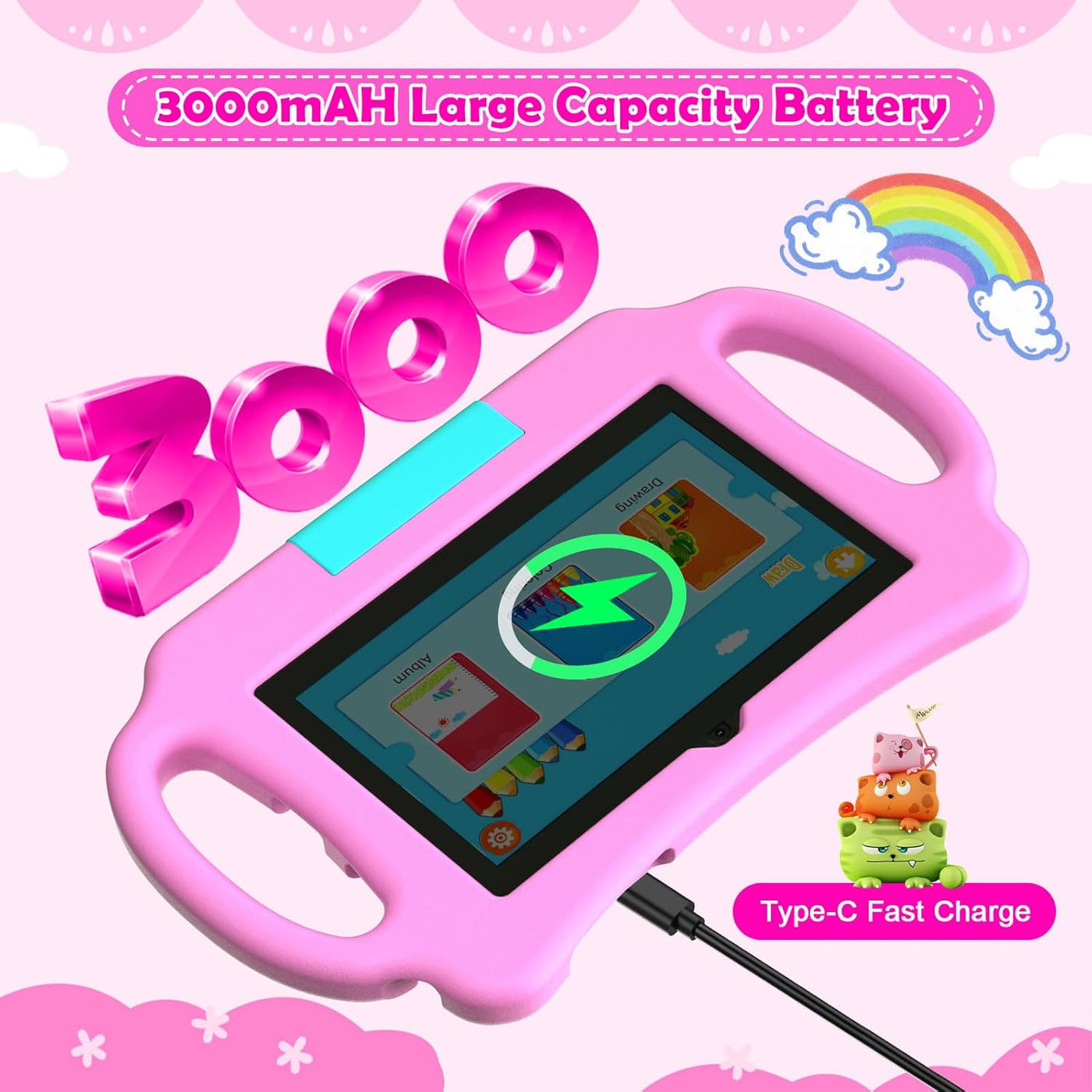 Nyxolaria Tableta para niños de 7 pulgadas Android 12.0 para niños...