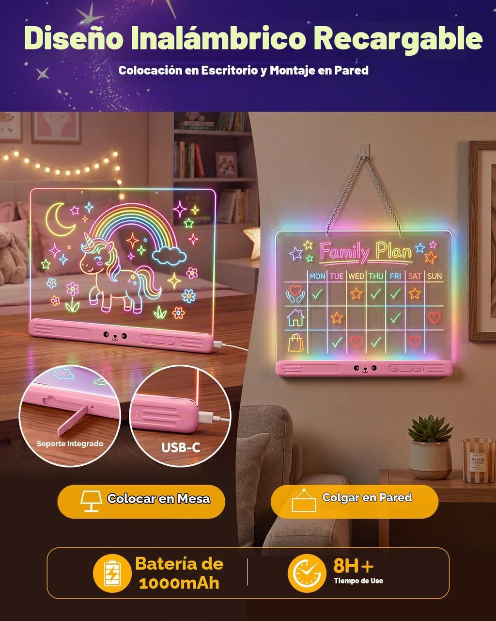 Borrar tablero de dibujo LED: 0 residuos fácil de limpiar