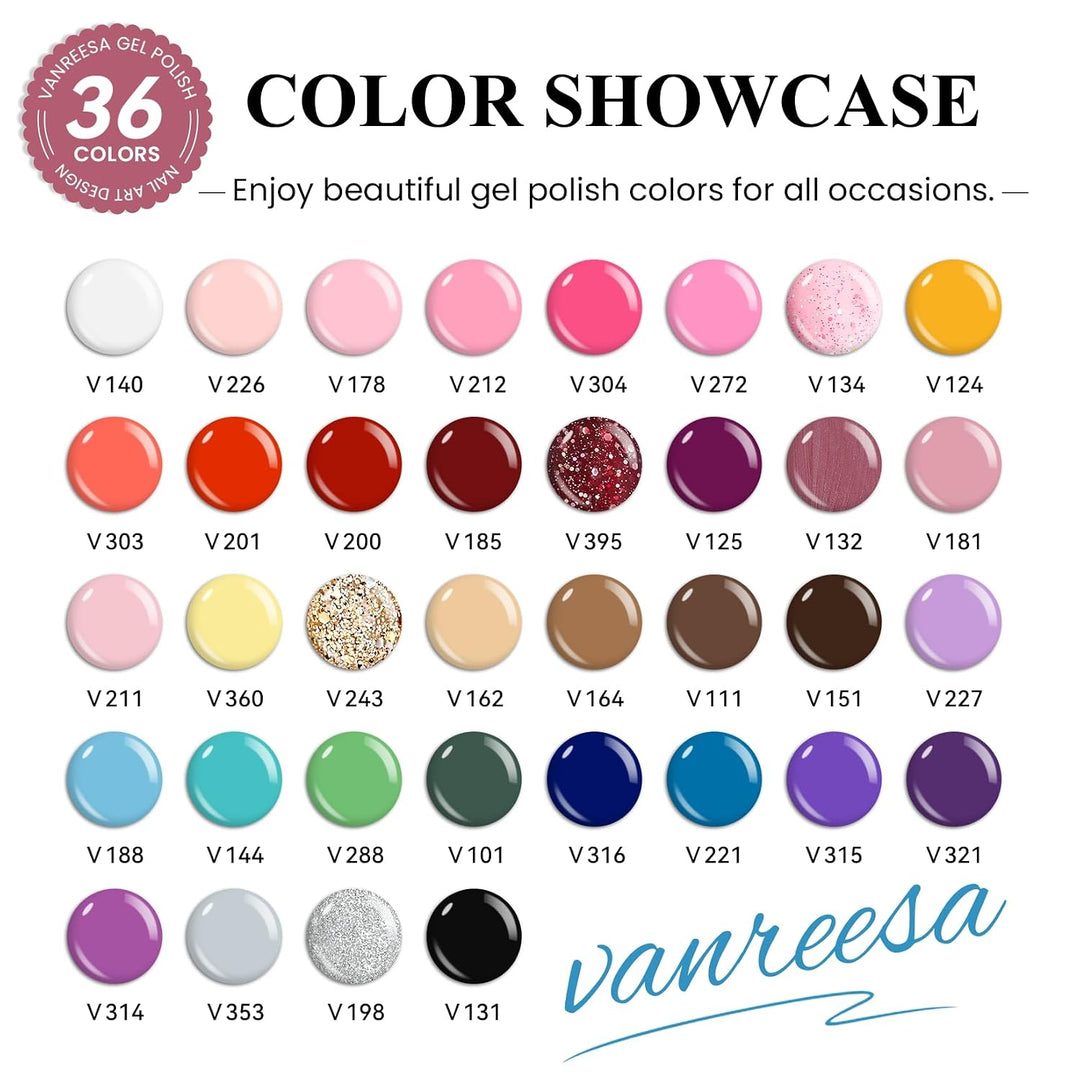 VANREESA Kit de esmalte de uñas de gel con luz UV, 53 piezas, juego...