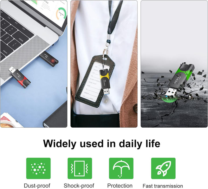 KEXIN Unidad Flash de 64GB Memoria USB Paquete de 5 Unidades Flash...