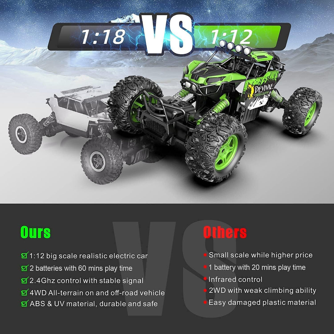 CROBOLL Autos RC grandes 1:12 para niños con función de elevación m...