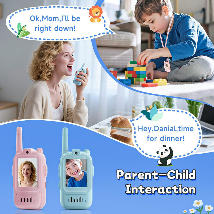 Walkie Talkies de Video para Niños, Paquete de 2 Intercomunicadores...