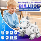 Perro de control remoto, robot de pedos Spary Bulldog para niños
