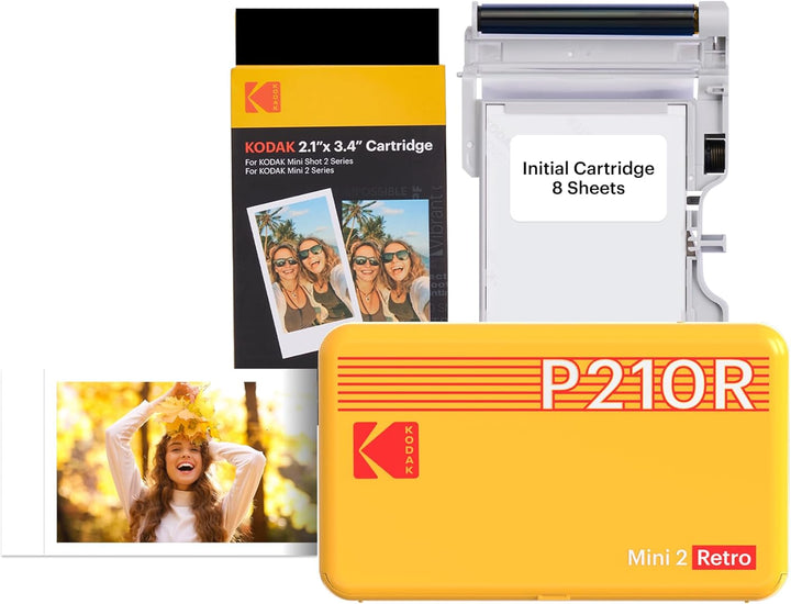 KODAK Mini 2 Retro 4PASS - Impresora fotográfica portátil, 2.1 x 3....