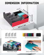 ZLCA Caja de almacenamiento de tarjetas con capacidad para más de 3200 unidades, funda de almacenamiento con 4 tapones, organizador de tarjetas para TCG MTG PTCG (rojo y blanco)