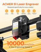ACMER Grabador láser S1 para principiantes, máquina de grabado láser de 6000 mW con área de trabajo de 5.118 x 5.197 in, cortador láser para madera, acrílico, cuero, manualidades y pequeñas empresas