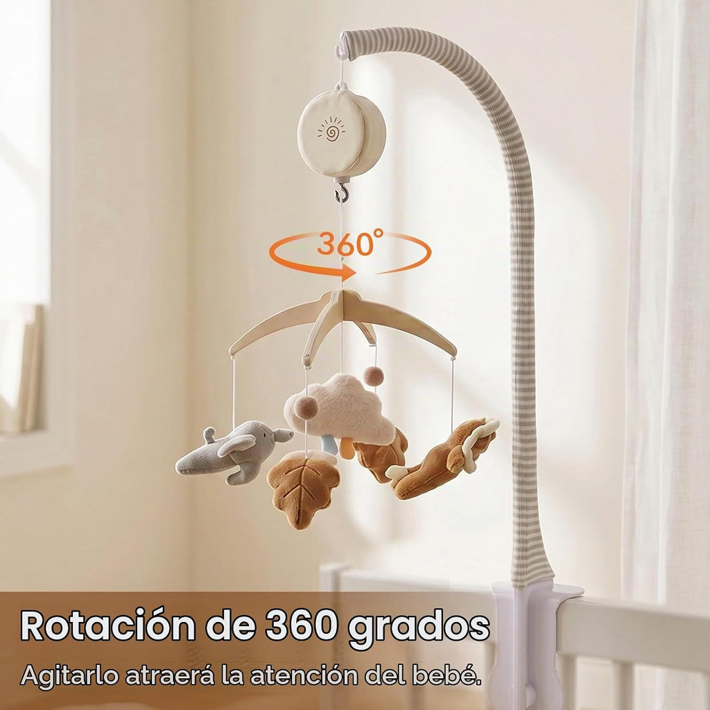 Móvil para cuna Safari Baby con caja de música y brazo móvil