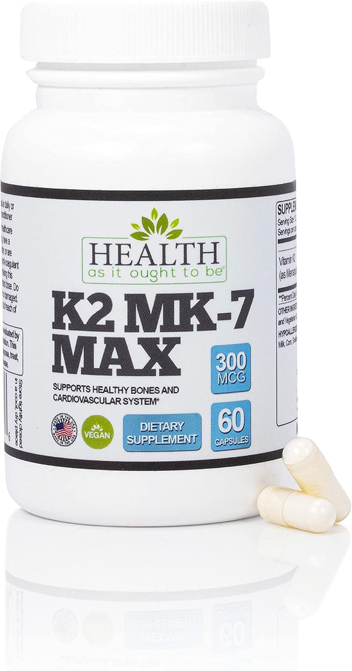 Health As It Ought To Be Vitamina K2 MK-7 Max 300 mcg Suplemento \u...