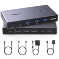 UGREEN Conmutador KVM USB-C 2 monitores 2 portátiles, 4K @60Hz