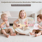 Vanplay Juego de guitarra rosa para niñas pequeñas, regalos de cumpleaños