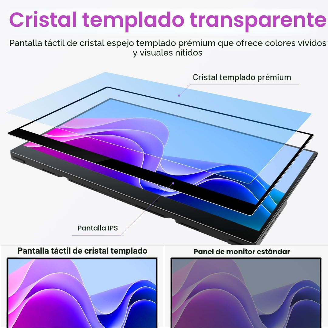 cocopar Monitor portátil con pantalla táctil de 15.6 pulgadas 1080P...