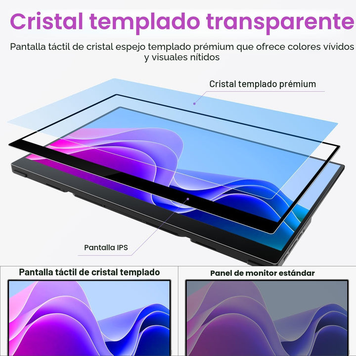 cocopar Monitor portátil con pantalla táctil de 15.6 pulgadas 1080P...