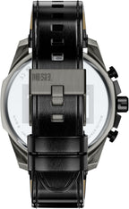 Reloj para hombre Diesel Mega Chief Slim Cronógrafo con correa de cuero negra (Modelo: DZ4714)