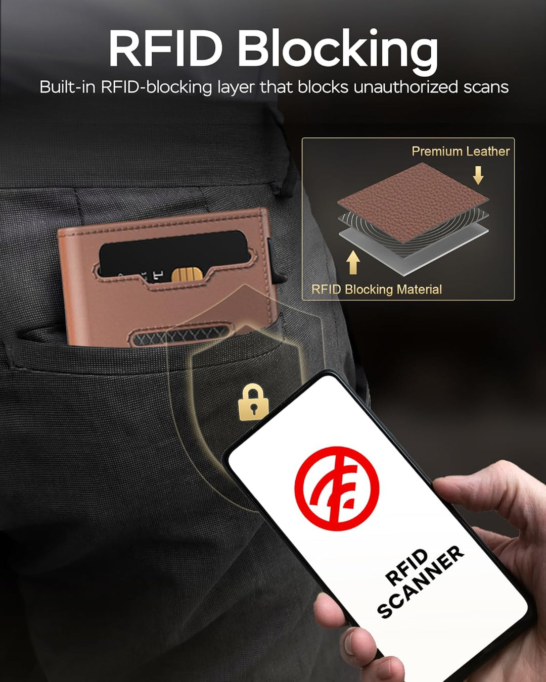 Cartera para hombre con tarjetero para AirTag \u2013 Cartera de blo...