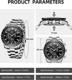 BENYAR Reloj analógico de cuarzo cronógrafo impermeable luminoso de diseñador para hombre, reloj de pulsera para hombre, para negocios, trabajo, deporte, casual, con correa de silicona, elegante