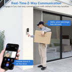 Cámara de timbre de video WiFi con detección humana, funciona con pilas, visión nocturna, conversación bidireccional, WiFi 2.4G, almacenamiento en la nube