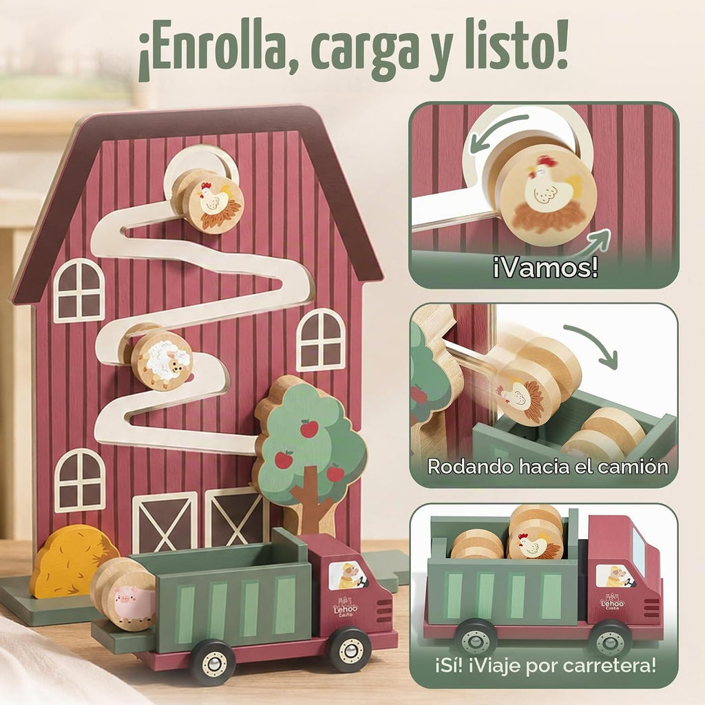 Lehoo Castle Juguetes Montessori de madera para niños de 1 año, juguete de