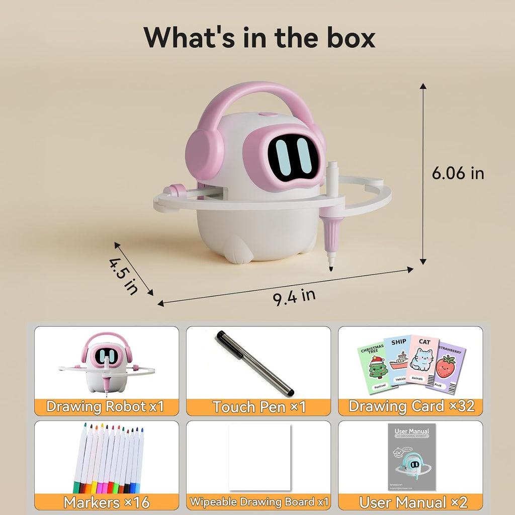 Robot de dibujo AI para niños, con aplicación, más de 10000 imágenes generadas por IA gratis, juguetes educativos de aprendizaje para niños y niñas de 3 a 8 años, juguete de pintura ilustrada con IA