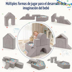 Juguetes de escalada para niños pequeños con hoyo de pelotas, 7 piezas de bloques de escalada de espuma para bebés con piscina de bolas, juego suave de actividades de escalada para niños