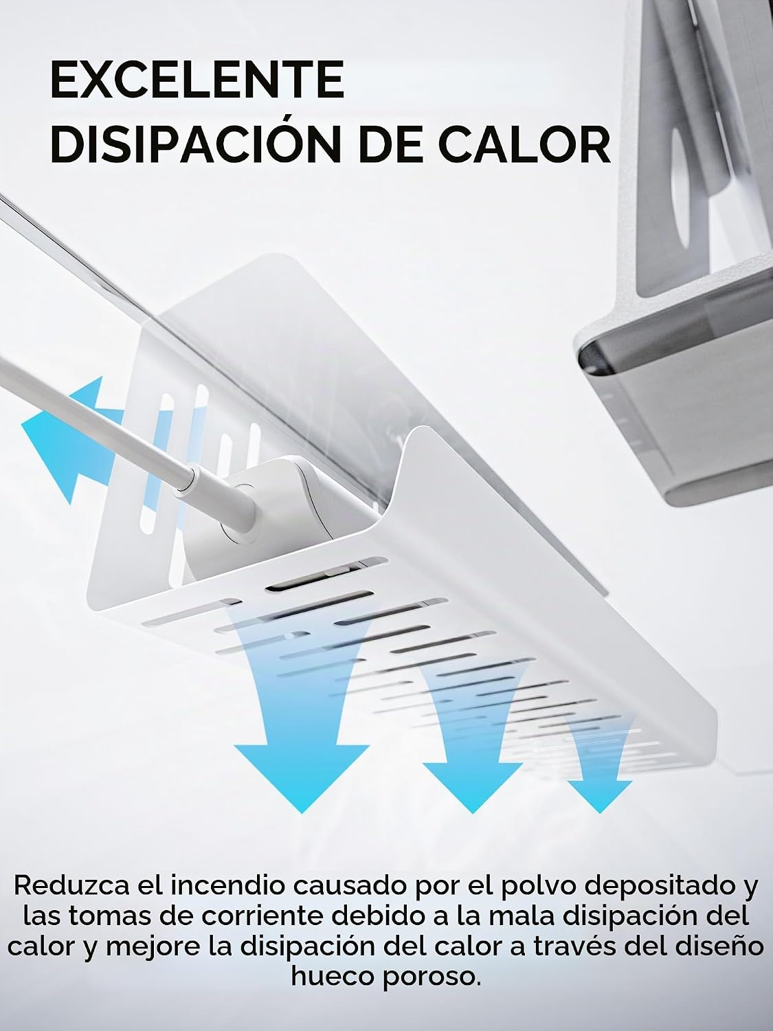 Bandeja de Gestión de Cables Sin Taladro para Debajo del Escritorio, Gestión de Cables de 14 pulgadas, Abrazadera Sin Perforaciones, Bandeja de Cables de Metal, Organizador de Cables, Cesta