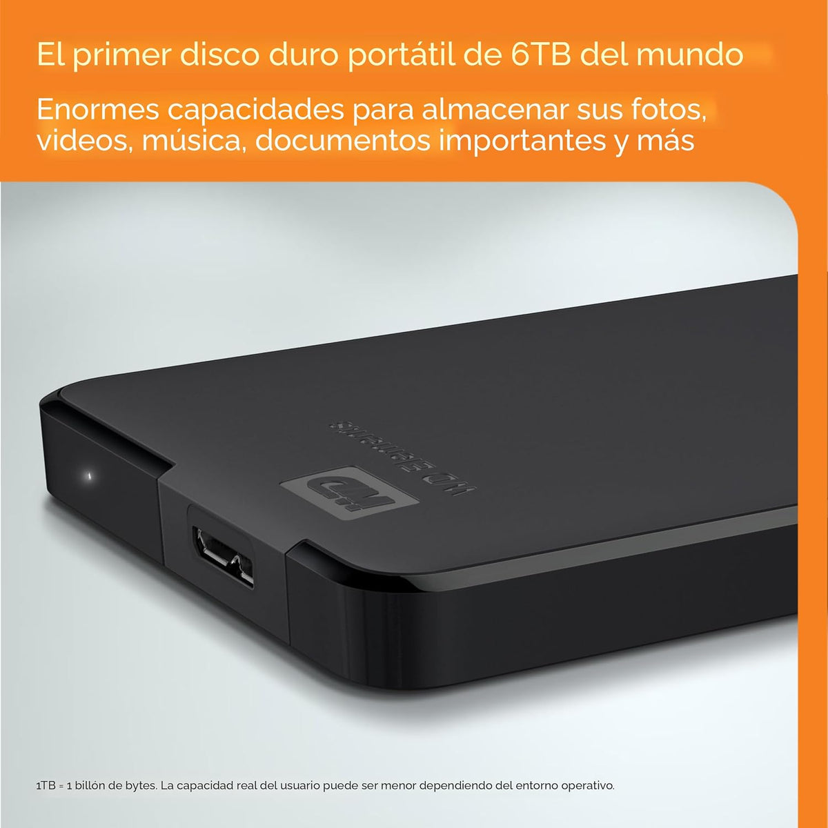 WD Disco duro externo portátil Elements de 2 TB para Windows, USB 3...