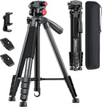 Cambofoto - Trípode de cámara de 72 pulgadas para DSLR y teléfono, trípode