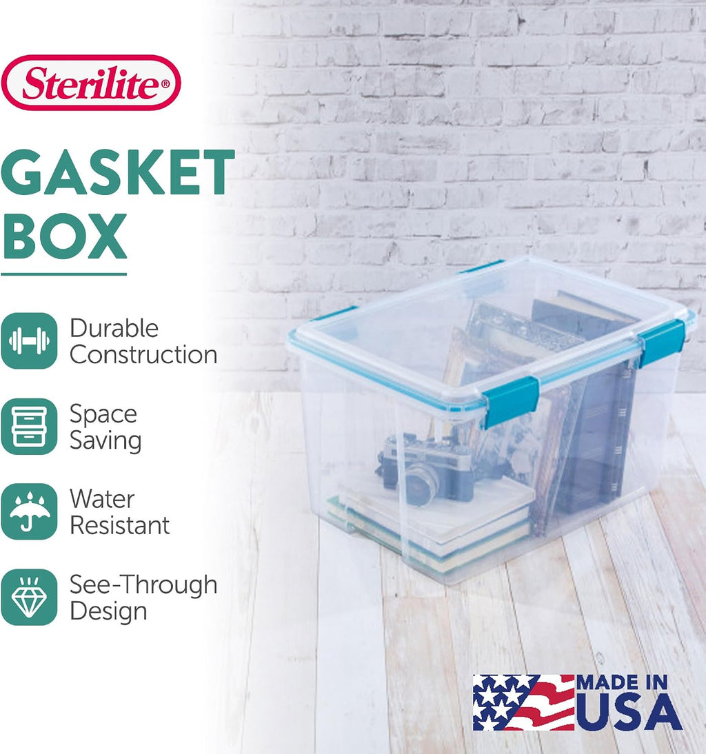 Sterilite Caja de almacenamiento de juntas con tapas para el hogar y la