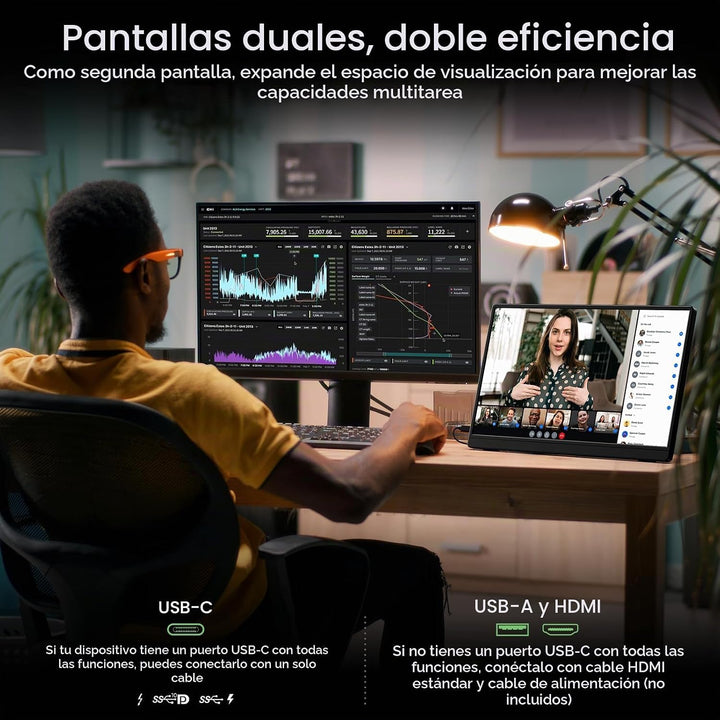 VILVA Monitor para juegos QHD 165Hz USB-C HDMI de 17.3" | 17.3&...