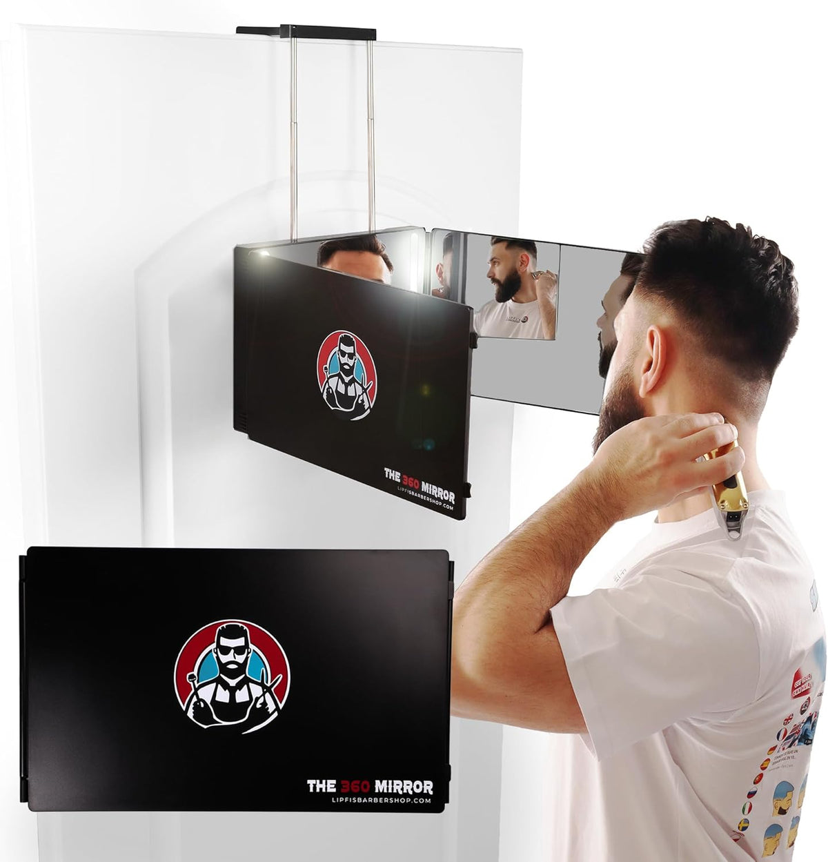 Espejo 360 – Espejo de 3 vías para corte de cabello – Mir...