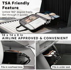 Arcoyard - Bolsa con ruedas para laptop, maletín con ruedas para mujer, con bolsillo impermeable, bolsa para computadora de 17 pulgadas, equipaje de mano debajo del asiento con ruedas para trabajo