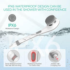 VOYOR Cepillo eléctrico para el cuerpo para la ducha, cepillo de limpieza facial recargable, cepillo giratorio impermeable 5 en 1 para limpieza profunda de la piel