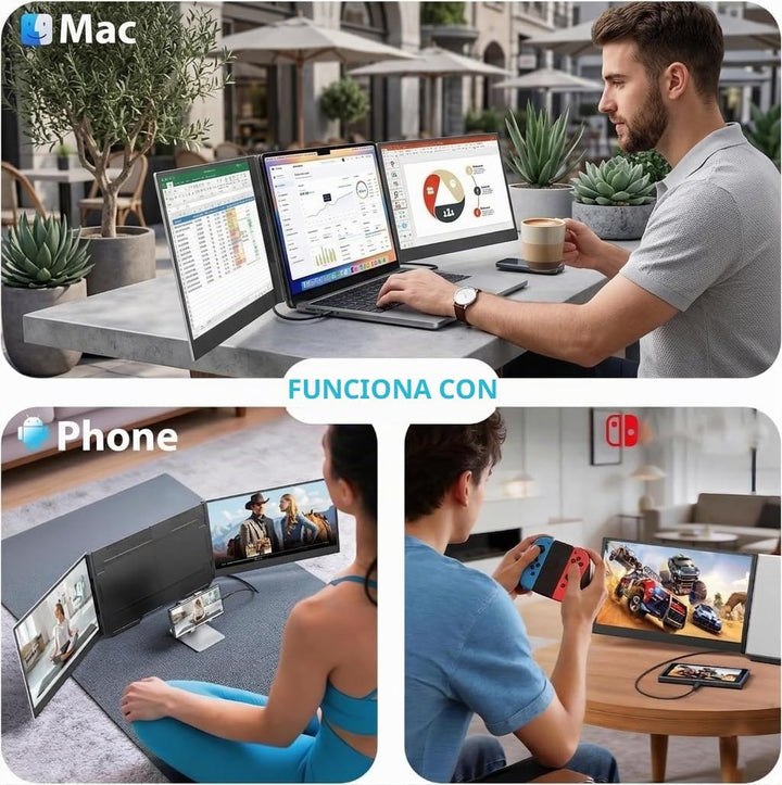 Leudaich Extensor de pantalla para portátil con un cable, monitor p...