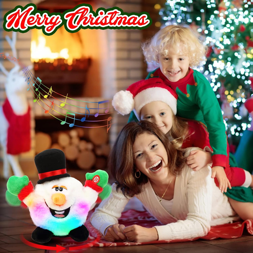 Hopearl Juguete interactivo de Navidad que canta, baila, muñeco de nieve, muñeco de nieve, juguete de peluche animado, regalo para niños pequeños, niños y niñas, 11 pulgadas