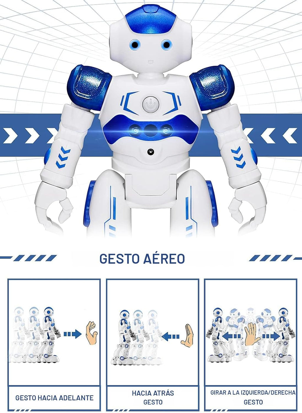 KingsDragon - Robot RC, juguetes para niños, gestos y detección programable, robot inteligente a control remoto para niños de 3 a 8 años, regalo de cumpleaños
