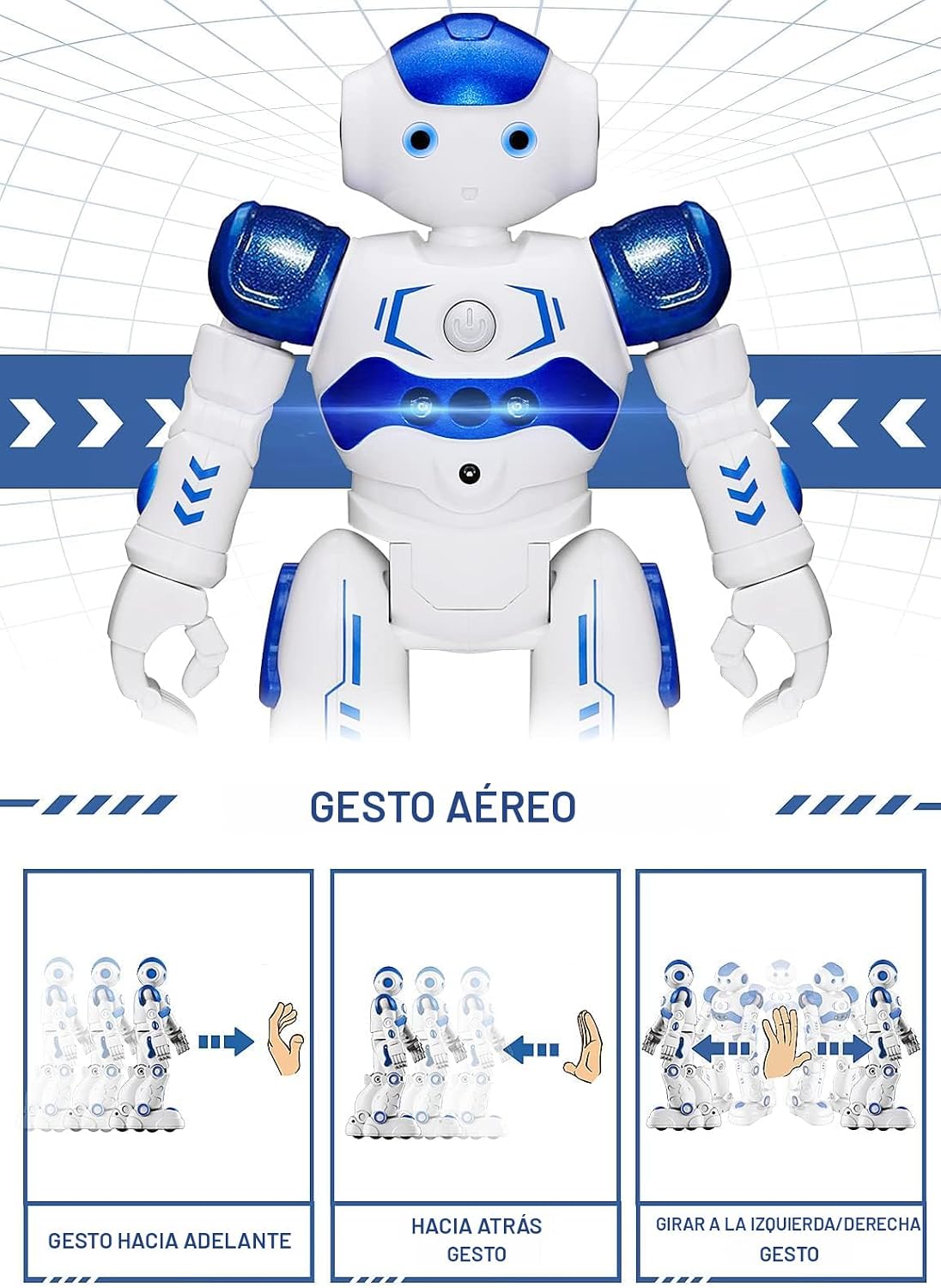 KingsDragon - Robot RC, juguetes para niños, gestos y detección programable, robot inteligente a control remoto para niños de 3 a 8 años, regalo de cumpleaños