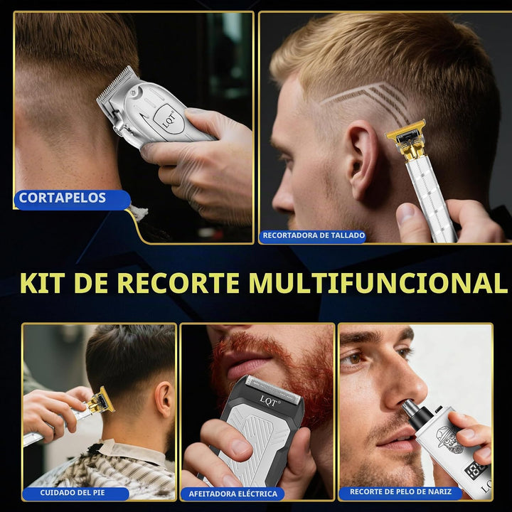 Cortapelos para hombres con pantalla LED, kit de aseo inalámbrico d...