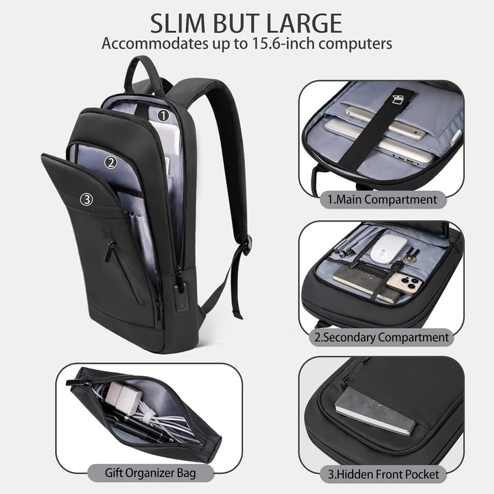Mochila de negocios para hombres antirrobo resistente al agua mochi...